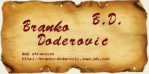 Branko Doderović vizit kartica